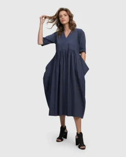 Women Alembika Dresses<Urban Wonder Relaxed Gown, Navy