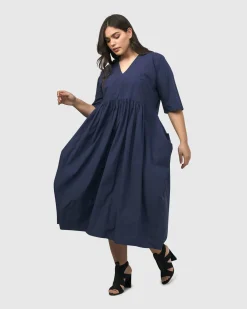 Women Alembika Dresses<Urban Wonder Relaxed Gown, Navy