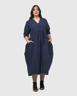 Women Alembika Dresses<Urban Wonder Relaxed Gown, Navy