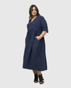 Women Alembika Dresses<Urban Wonder Relaxed Gown, Navy