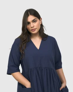 Women Alembika Plus<Urban Wonder Relaxed Gown, Navy