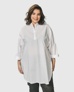 Women Alembika Plus<Urban Zen Tunic Top, White