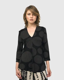 Women Alembika Tops & Tunics<Voyager V-Neck Top, Brown