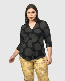 Women Alembika Plus<Voyager V-Neck Top, Brown