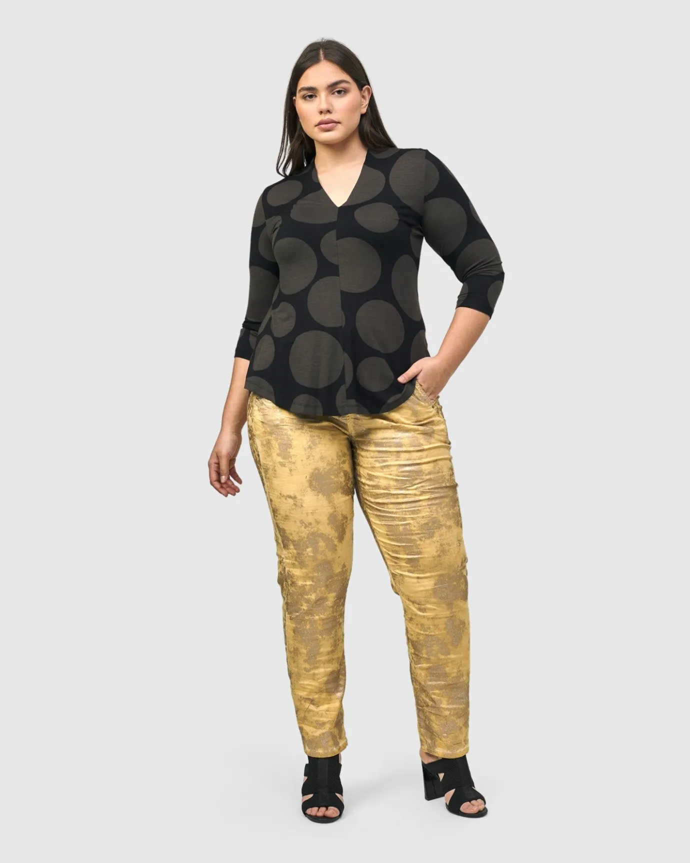 Women Alembika Plus<Voyager V-Neck Top, Brown
