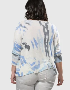 Women Alembika Plus<Watercolor Boxy Sweater, Nautical