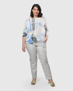 Women Alembika Sweaters & Cardigans<Watercolor Boxy Sweater, Nautical