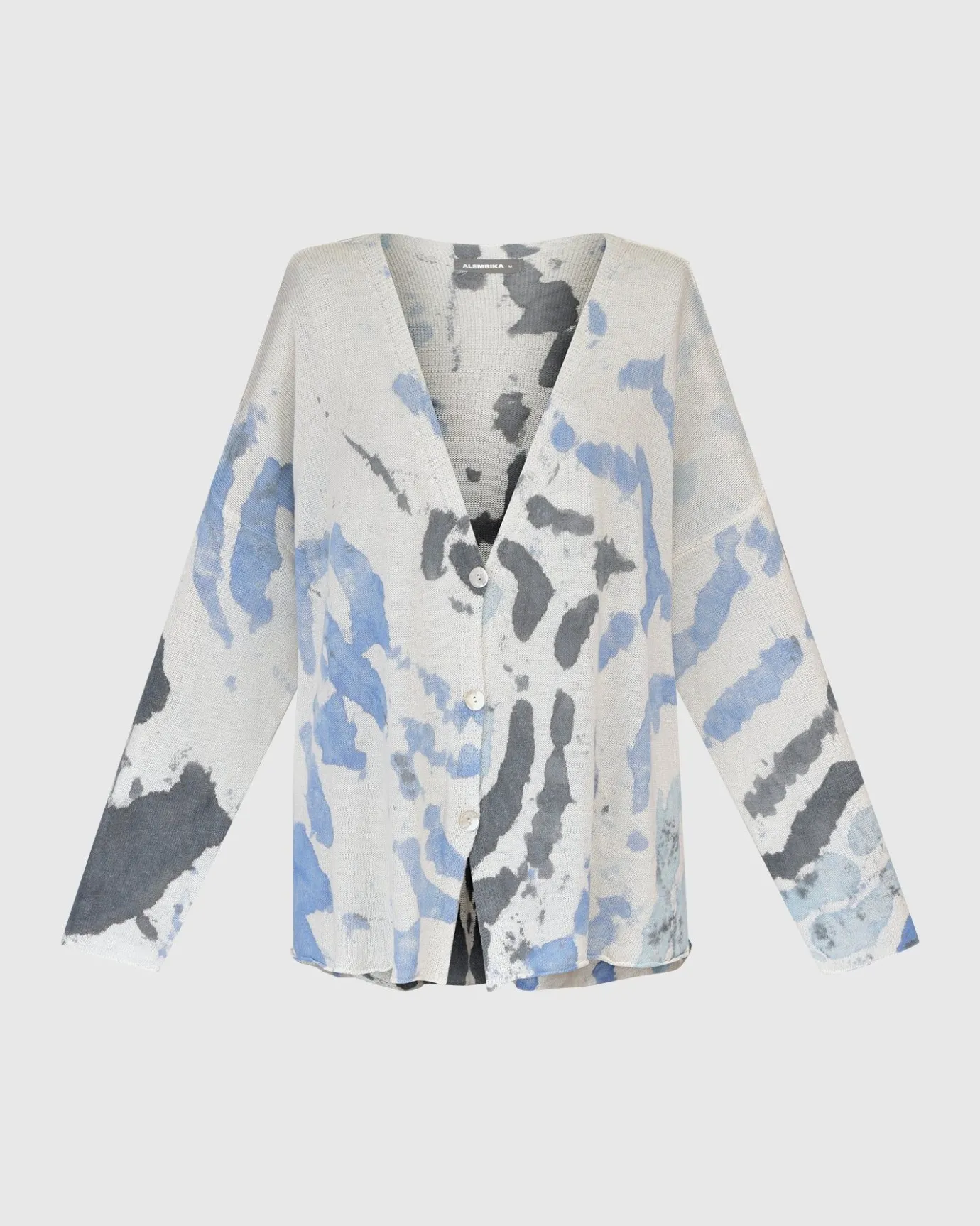 Women Alembika Plus<Watercolor Cardigan Sweater, Nautical