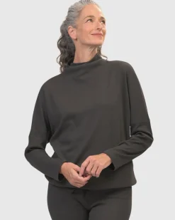 Women Alembika Tops & Tunics<Zen Drawstring Sweatshirt, Charcoal