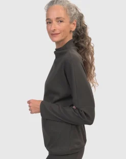 Women Alembika Tops & Tunics<Zen Drawstring Sweatshirt, Charcoal