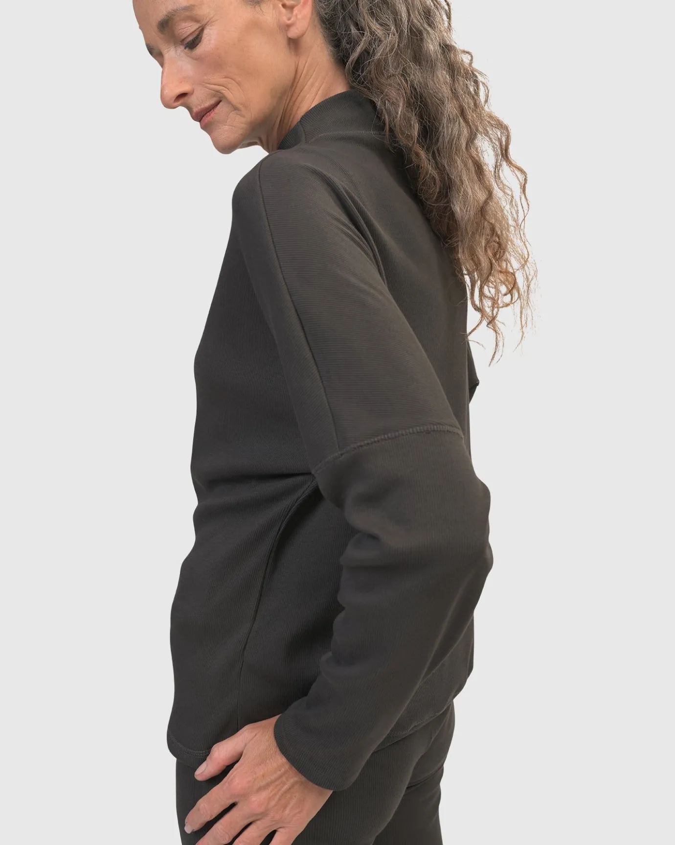 Women Alembika Tops & Tunics<Zen Drawstring Sweatshirt, Charcoal