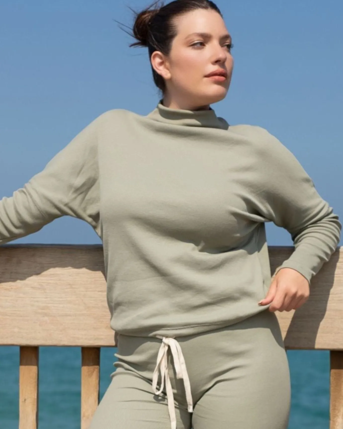 Women Alembika Tops & Tunics<Zen Drawstring Sweatshirt, Nature