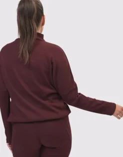 Women Alembika Tops & Tunics<Zen Drawstring Sweatshirt, Wine