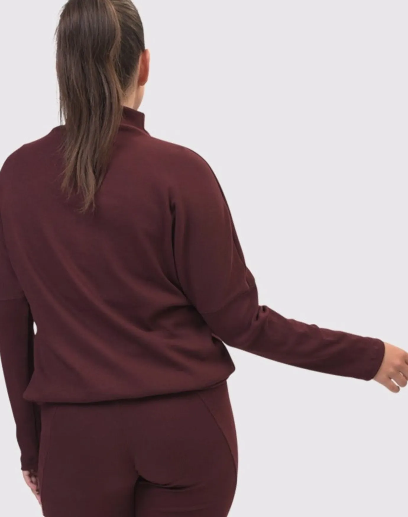 Women Alembika Tops & Tunics<Zen Drawstring Sweatshirt, Wine