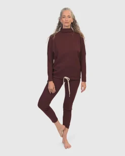 Women Alembika Tops & Tunics<Zen Drawstring Sweatshirt, Wine