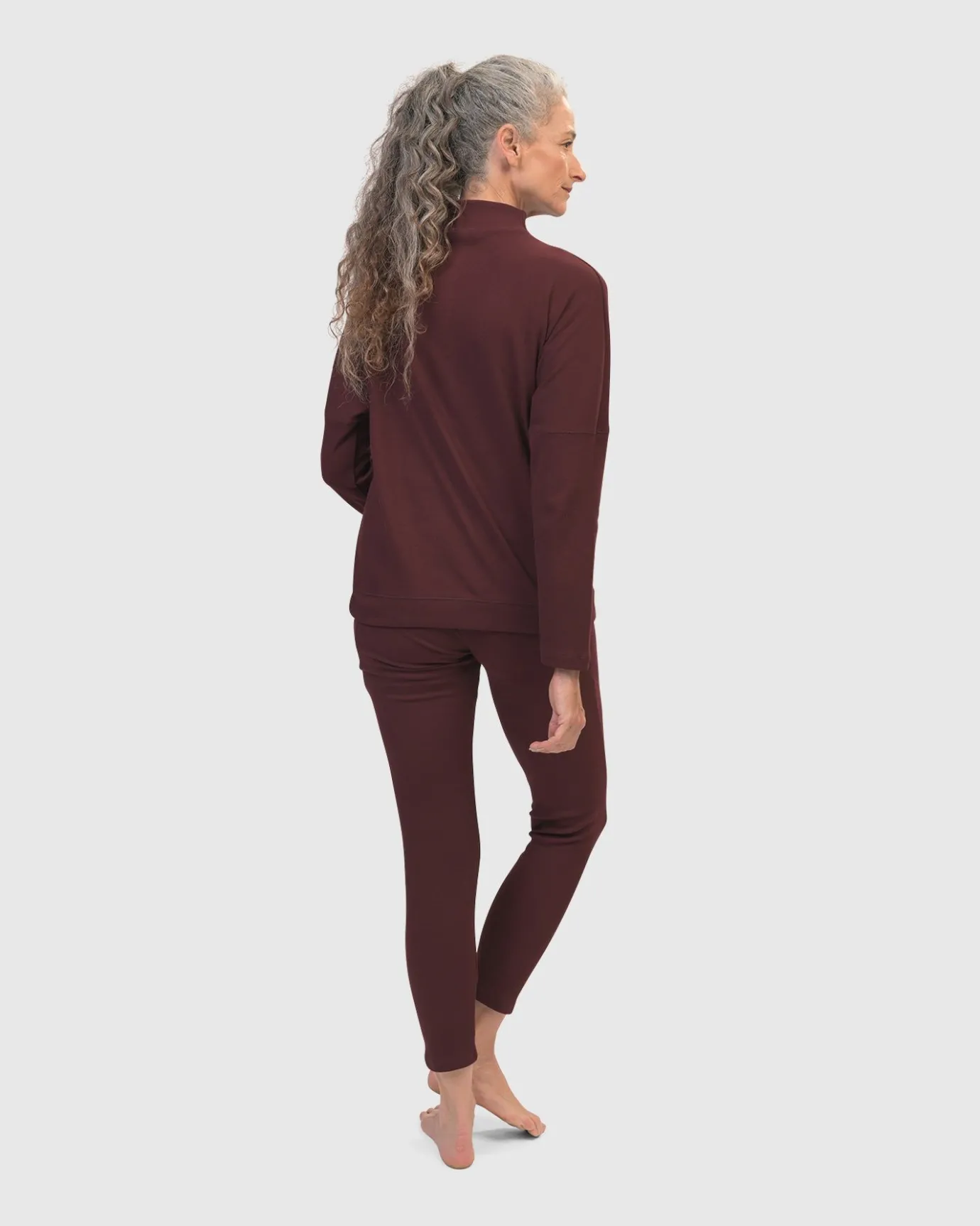 Women Alembika Tops & Tunics<Zen Drawstring Sweatshirt, Wine